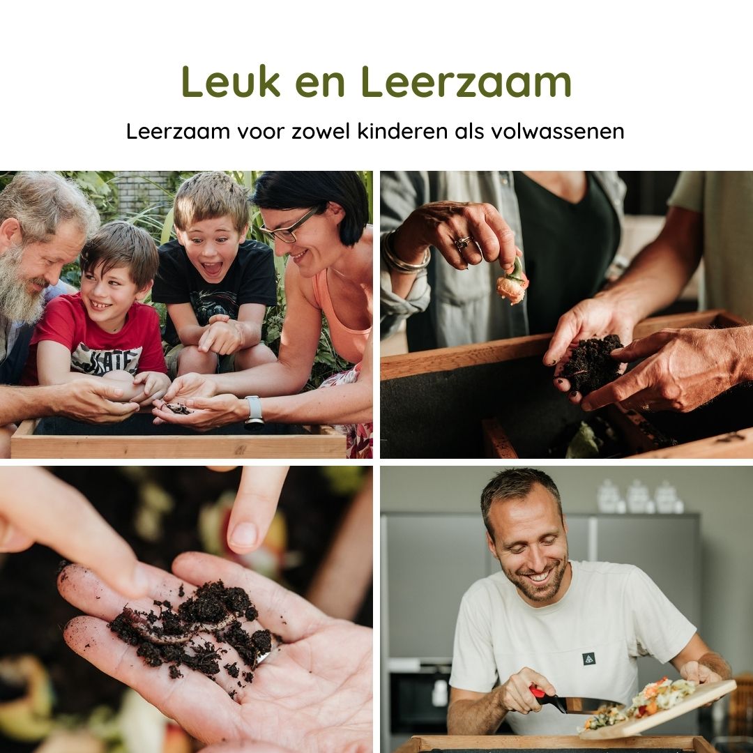 Wormenboerderij productafbeelding wormenhotel wormenbak van hout